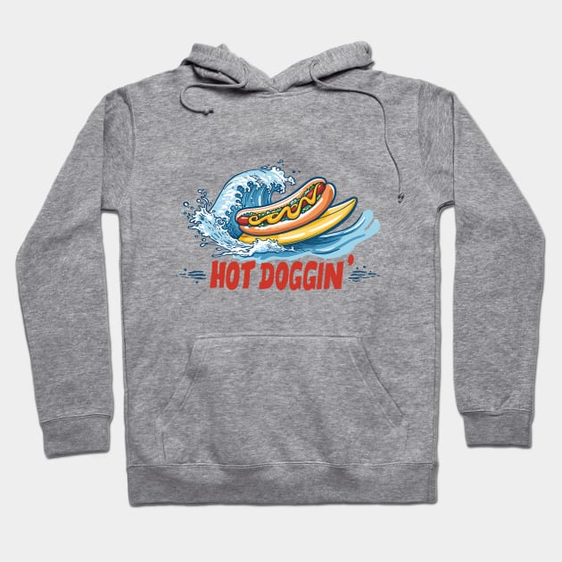 HOT DOGGIN' Wave Rider Hoodie by SimplyIdeas